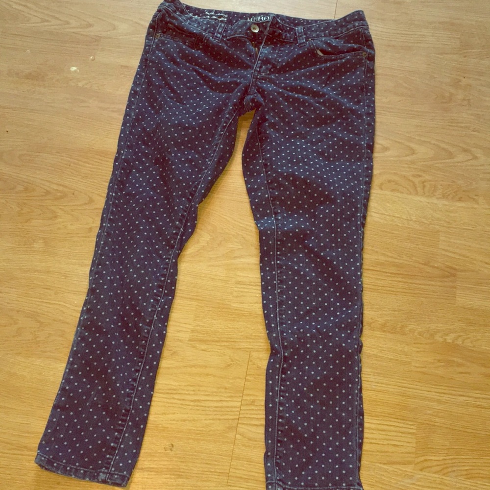 Cute polka dot ankle length jeans
